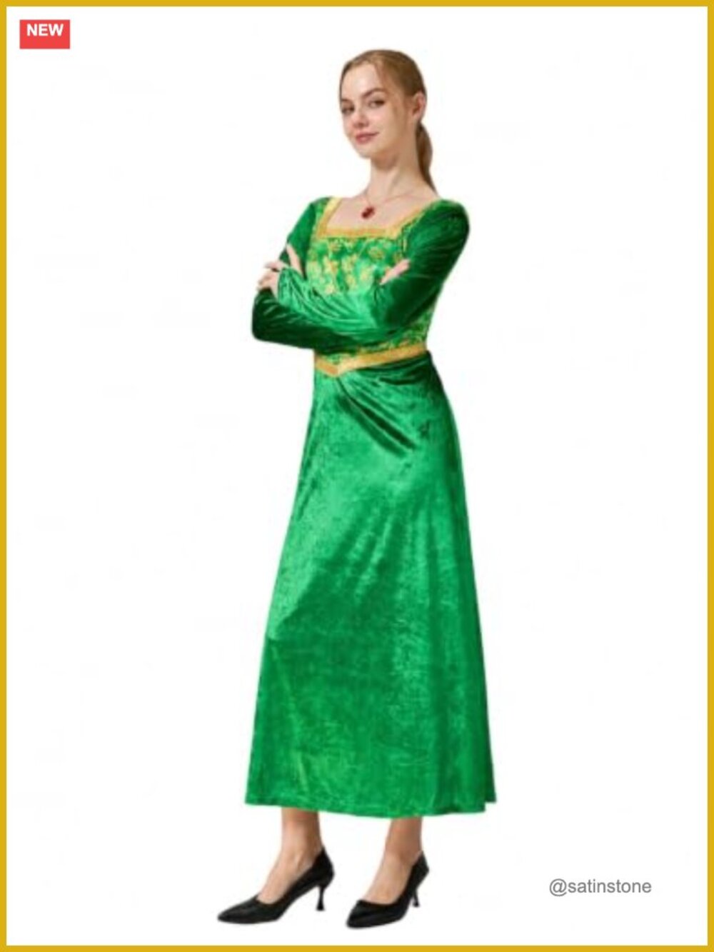 Women's Princess Costume Velvet Dress Gown Medieval Cosplay Outfit - Picture 3 of 6